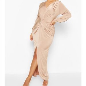 Twist Front Plunge Maxi Dress.
